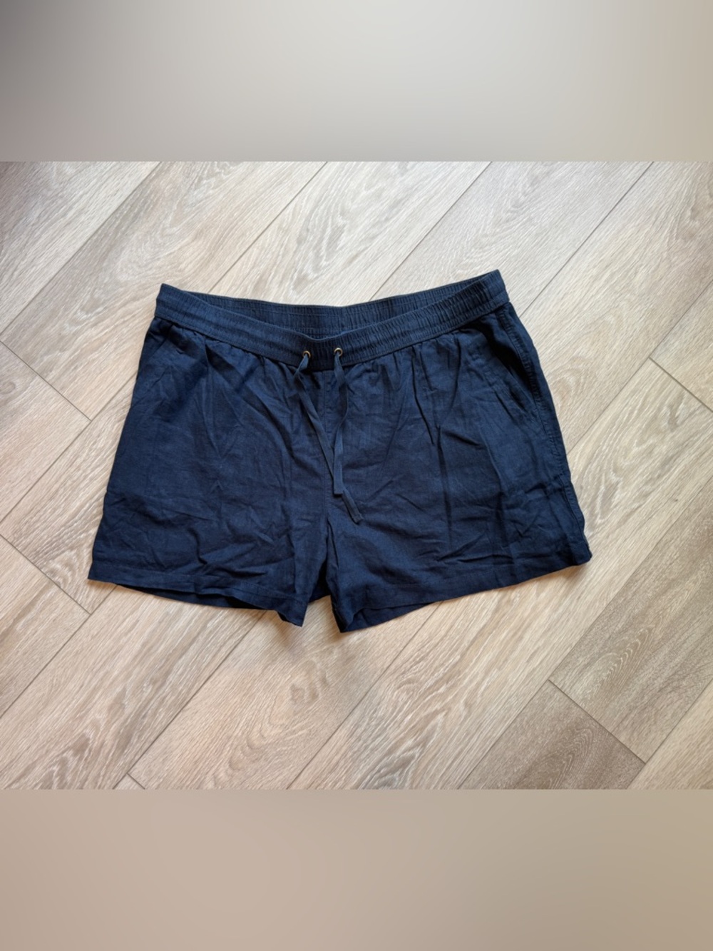 Nautica Women’s XXL Navy Blue Linen Blend Casual Beach Lounge Shorts